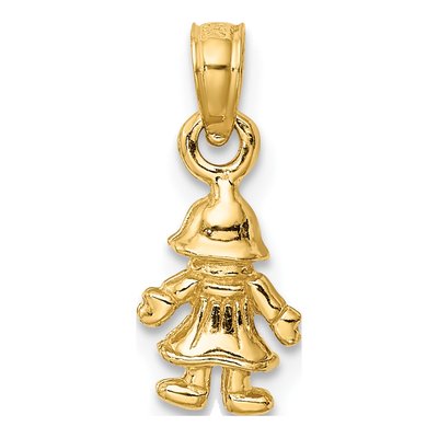 14K Yellow Gold 3D Mini Doll Pendant – view 4