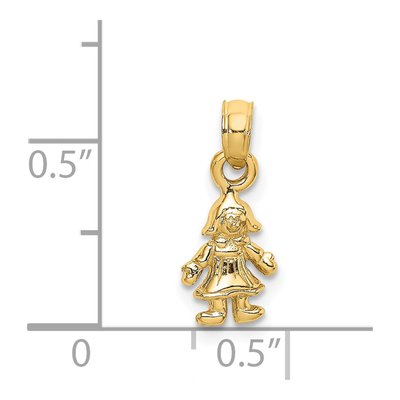 14K Yellow Gold 3D Mini Doll Pendant – view 5