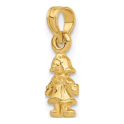 14K Yellow Gold 3D Mini Doll Pendant – view 6