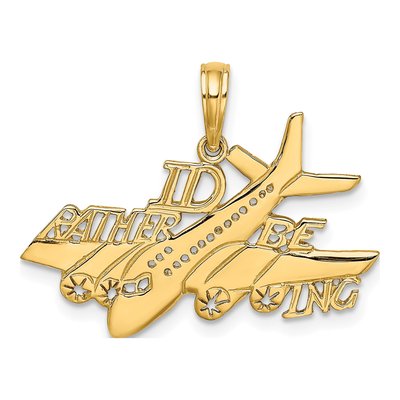 14K Yellow Gold 'i'd Rather Be Flying' Charm