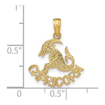 14K Yellow Gold Capricorn Zodiac Pendant – view 4