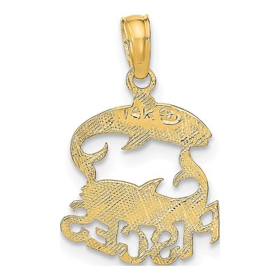 14K Yellow Gold Pisces Zodiac Charm – view 5