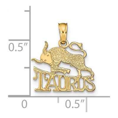 14K Yellow Gold Taurus Zodiac Pendant – view 4