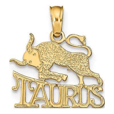 14K Yellow Gold Taurus Zodiac Pendant