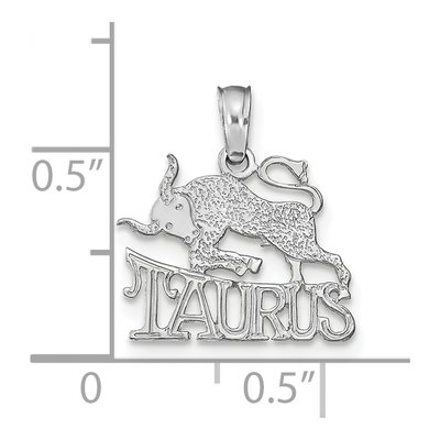14K White Gold Taurus Zodiac Pendant – view 2
