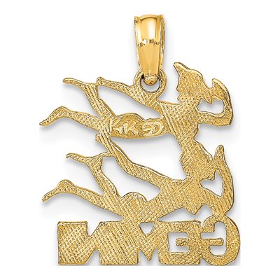 14K Yellow Gold Gemini Zodiac Pendant – view 5