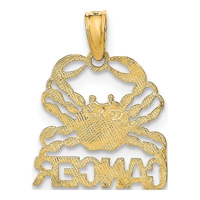 14K Yellow Gold Cancer Zodiac Pendant – view 5