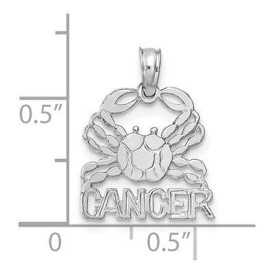 14K White Gold Cancer Zodiac Pendant – view 3