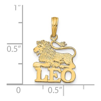 14K Yellow Gold Leo Zodiac Pendant – view 4