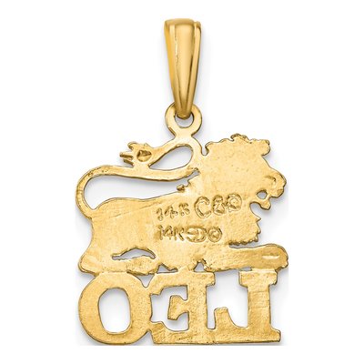 14K Yellow Gold Leo Zodiac Pendant – view 5
