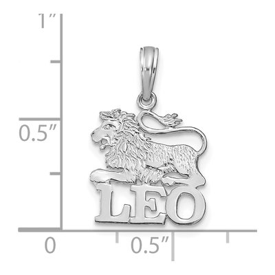 14K White Gold LEO Zodiac Pendant – view 3