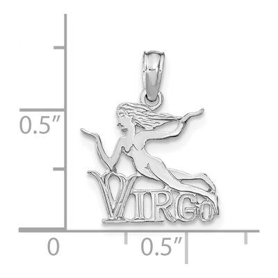 14K White Gold Virgo Zodiac Pendant – view 3