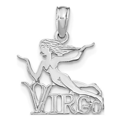 14K White Gold Virgo Zodiac Pendant
