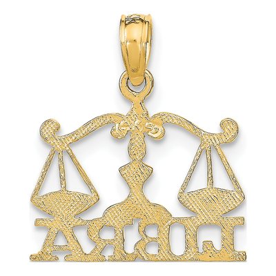 14K Yellow Gold LIBRA Zodiac Charm Pendant – view 5