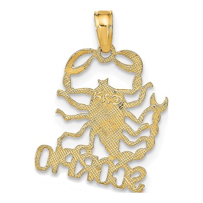 14K Yellow Gold Scorpio Zodiac Pendant – view 5