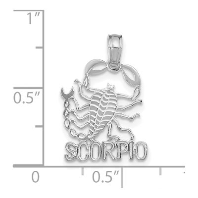 14K White Gold Scorpio Zodiac Pendant – view 3