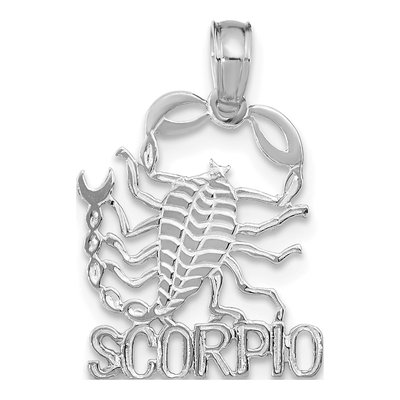 14K White Gold Scorpio Zodiac Pendant