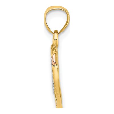 14K Two-Tone Gold LOVE Heart Arrow Charm – view 3