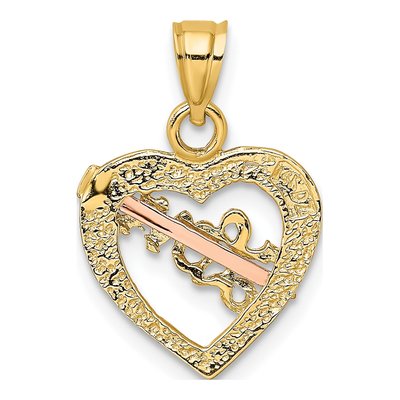 14K Two-Tone Gold LOVE Heart Arrow Charm – view 5
