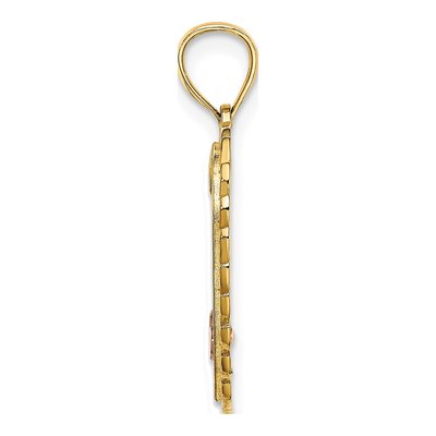 14K Two-Tone Gold Sweet 16-Heart Pendant – view 3