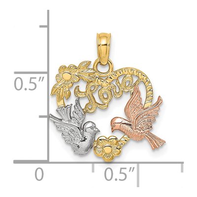 14K Two-Tone Gold LOVE Charm – view 4