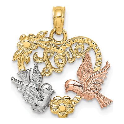 14K Two-Tone Gold LOVE Charm