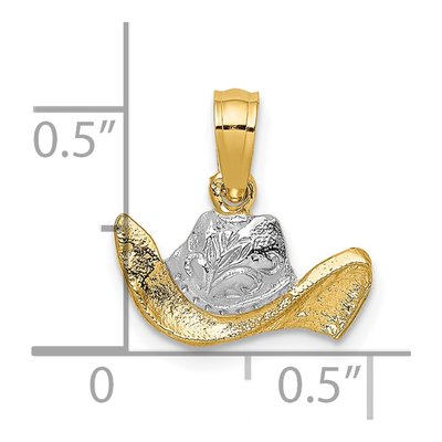 14K Yellow Gold Cowboy Hat Pendant – view 4