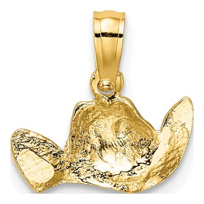 14K Yellow Gold Cowboy Hat Pendant – view 5