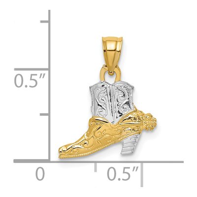 14K Yellow Gold Cowboy Boot Pendant – view 4