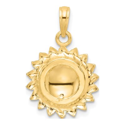 14K Tri-Color Gold Sunflower LOVE Pendant – view 4