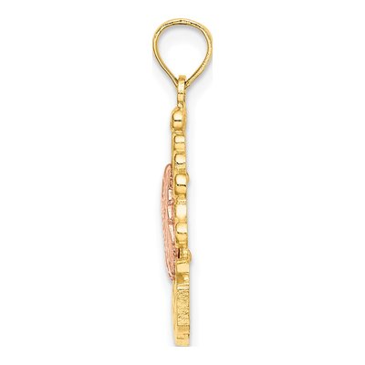 14K Two-Tone Gold I Heart Mexico Eagle Pendant – view 3