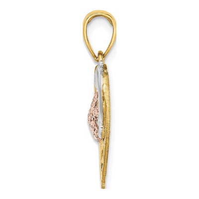 14K Two-Tone Gold Dolphin Starfish Heart Charm – view 3