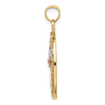 14K Two-Tone Gold Mother Baby Oval Frame Charm – view 3