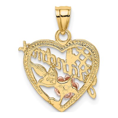 14K Two-Tone Gold Grandma Heart Number 1 Charm – view 5