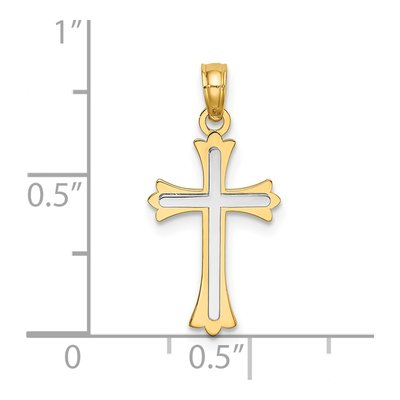 14K Two-Tone Gold Cross Pendant – view 4