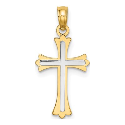14K Two-Tone Gold Cross Pendant