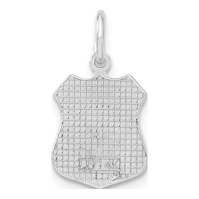 14K White Gold Police Badge Pendant – view 4