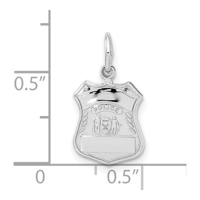 14K White Gold Police Badge Pendant – view 5