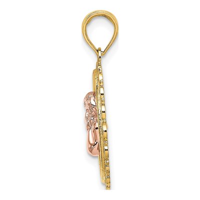 14K Two-Tone Gold Angel Pendant – view 3