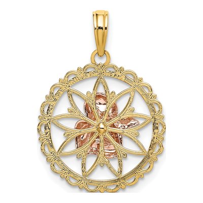 14K Two-Tone Gold Angel Pendant – view 5