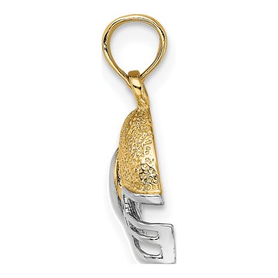 14K Yellow Gold Football Helmet Pendant – view 3
