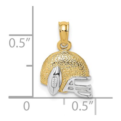 14K Yellow Gold Football Helmet Pendant – view 4