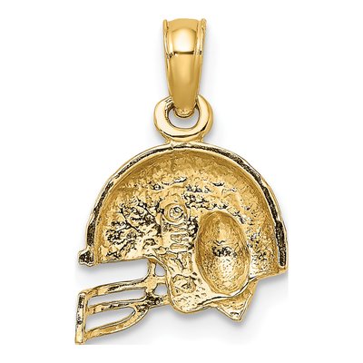 14K Yellow Gold Football Helmet Pendant – view 5