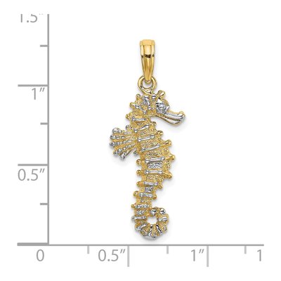 14K Yellow Gold 3D Seahorse Pendant – view 4