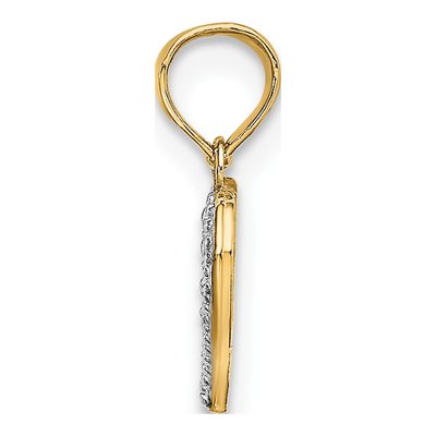 14K Yellow Gold Textured Heart Charm – view 3