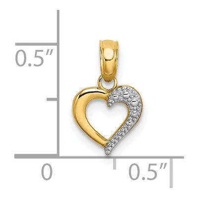 14K Yellow Gold Textured Heart Charm – view 4