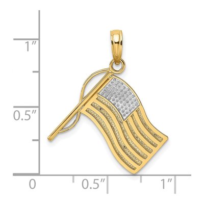 14K Yellow Gold American Flag Pendant – view 4