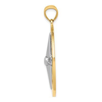 14K Two-Tone Gold Large Nautical Compass Charm – view 3