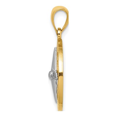 14K Two-Tone Gold Nautical Compass Charm – view 3