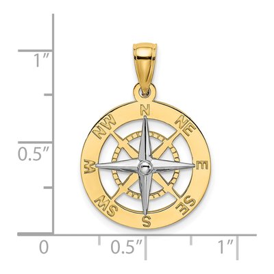 14K Two-Tone Gold Nautical Compass Charm – view 4